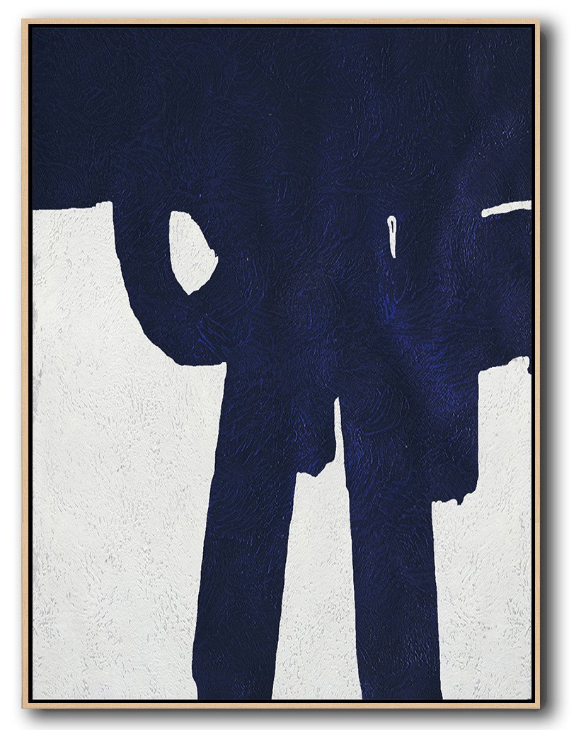 Extra Large Textured Painting On Canvas,Navy Blue Abstract Painting Online,Canvas Paintings For Sale